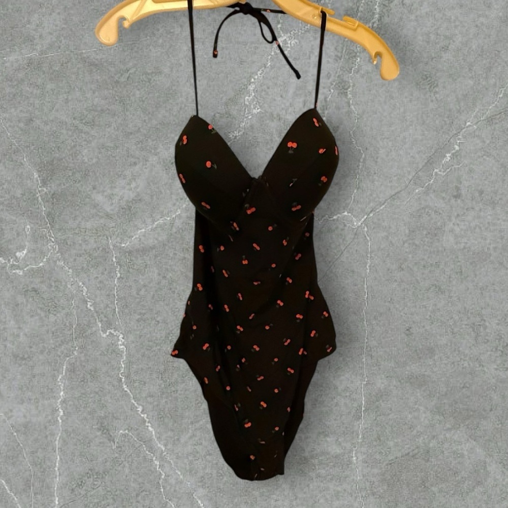 GAP One Piece Black Bathing Suit with Cherries